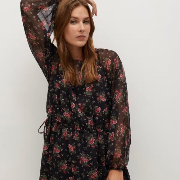 NTW - Mango Flowy Floral Printed Dress - Small - Picture 4 of 9